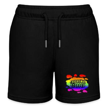 AfD stoppen gegen rechts Demokratie Vielfalt links - Kinder Organic Joggingshorts Mini Bolter von Stanley/Stella - Schwarz - Vorne