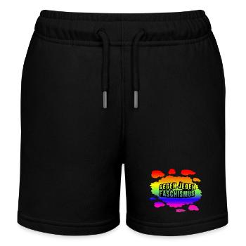 AfD stoppen gegen rechts Demokratie Vielfalt links - Kinder Organic Joggingshorts Mini Bolter von Stanley/Stella - Schwarz - Vorne