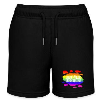 AfD stoppen gegen rechts Demokratie Vielfalt links - Kinder Organic Joggingshorts Mini Bolter von Stanley/Stella - Schwarz - Vorne