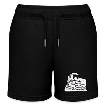 Train locomotive - Kids Organic Sweat Shorts by Stanley/Stella - black - Front
