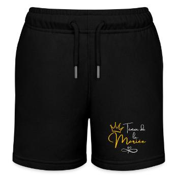 Témoin de la mariée couronne - cadeau la mariée - Short de jogging enfant bio Stanley/Stella - noir - Devant