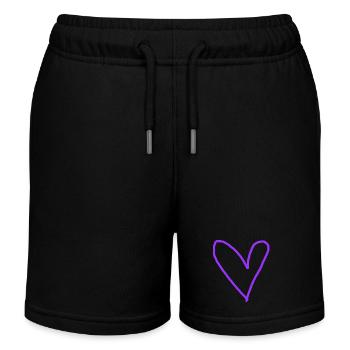Coeur Violet Violet Idée Cadeau Amour En Amour - Short de jogging enfant bio Stanley/Stella - noir - Devant