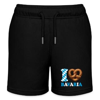 J’aime le bretzel de Bavière - Coeur - Dire - Short de jogging enfant bio Stanley/Stella - noir - Devant