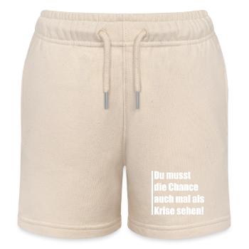 Du musst die Chance auch mal Krise sehen - Kinder Organic Joggingshorts Mini Bolter von Stanley/Stella - Natur - Vorne