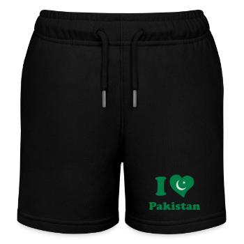 I love Pakistan - J'aime le Pakistan - Short de jogging enfant bio Stanley/Stella - noir - Devant