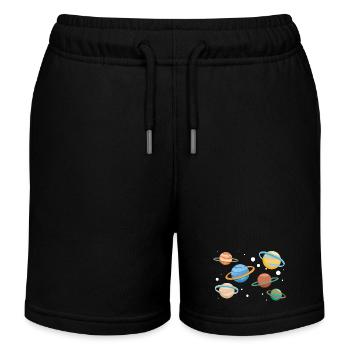 Saturn Planeten - Kinder Organic Joggingshorts Mini Bolter von Stanley/Stella - Schwarz - Vorne