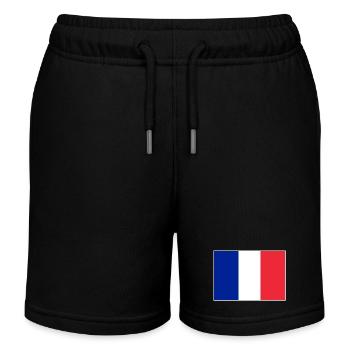 Frankreich Flagge - Kinder Organic Joggingshorts Mini Bolter von Stanley/Stella - Schwarz - Vorne