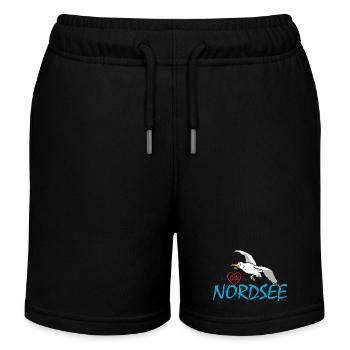 Möwe, Ich liebe die Nordsee - Kinder Organic Joggingshorts Mini Bolter von Stanley/Stella - Schwarz - Vorne