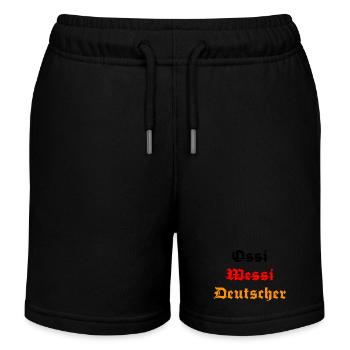 Ossi Wessi Mauer Weg Einheit Feiertag Deutschland - Kinder Organic Joggingshorts Mini Bolter von Stanley/Stella - Schwarz - Vorne