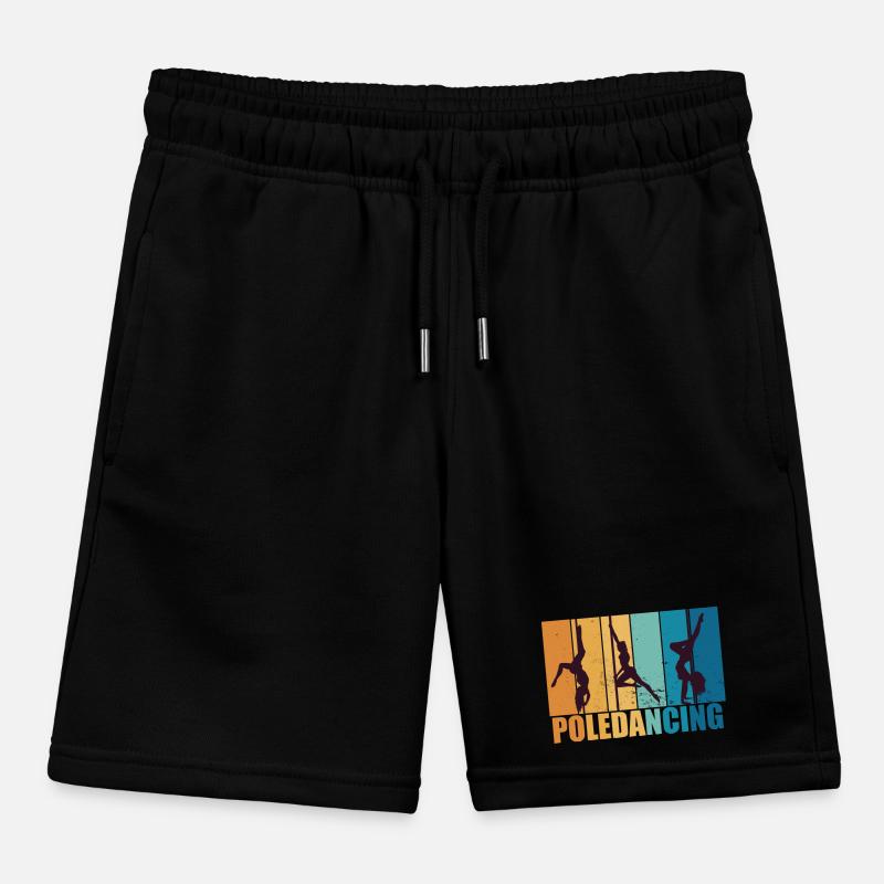 Poledancing Pole dance Vintage Retro Gift Kids Organic Sweat Shorts by Stanley/Stella