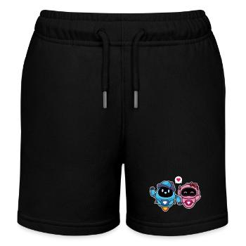 Süße Liebhaber und romantische Roboter für Paare - Kinder Organic Joggingshorts Mini Bolter von Stanley/Stella - Schwarz - Vorne