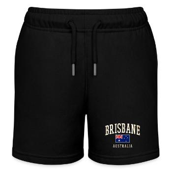 Brisbane Australia Vintage Flag Design - Kids Organic Sweat Shorts by Stanley/Stella - black - Front