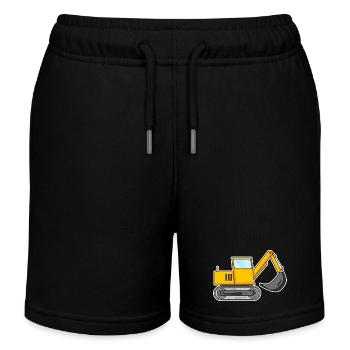 Pelle hydraulique de chantier Pilote de pelle - Short de jogging enfant bio Stanley/Stella - noir - Devant