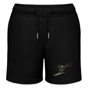 Wintersport Skizze - Kinder Organic Joggingshorts Mini Bolter von Stanley/Stella - Schwarz - Vorne
