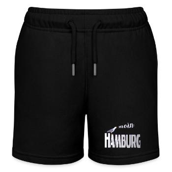 Hamburg Möwe & Moin Design - Kinder Organic Joggingshorts Mini Bolter von Stanley/Stella - Schwarz - Vorne