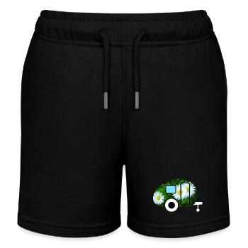 Caravane Daisy Caravan Camping Rétro Vintage - Short de jogging enfant bio Stanley/Stella - noir - Devant