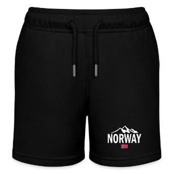 Norway - Norge - Norwegen - Flagge - Skandinavien - Kinder Organic Joggingshorts Mini Bolter von Stanley/Stella - Schwarz - Vorne