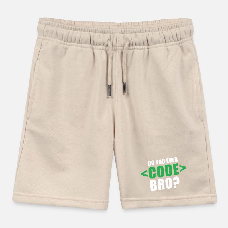 Do You Even Code Bro Graphic Kids Organic Sweat Shorts by Stanley/Stella