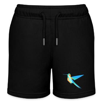Geometric Hummingbird Prism Style - Kids Organic Sweat Shorts by Stanley/Stella - black - Front
