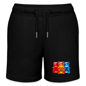 Ours tricolores brillants - Short de jogging enfant bio Stanley/Stella - noir - Devant
