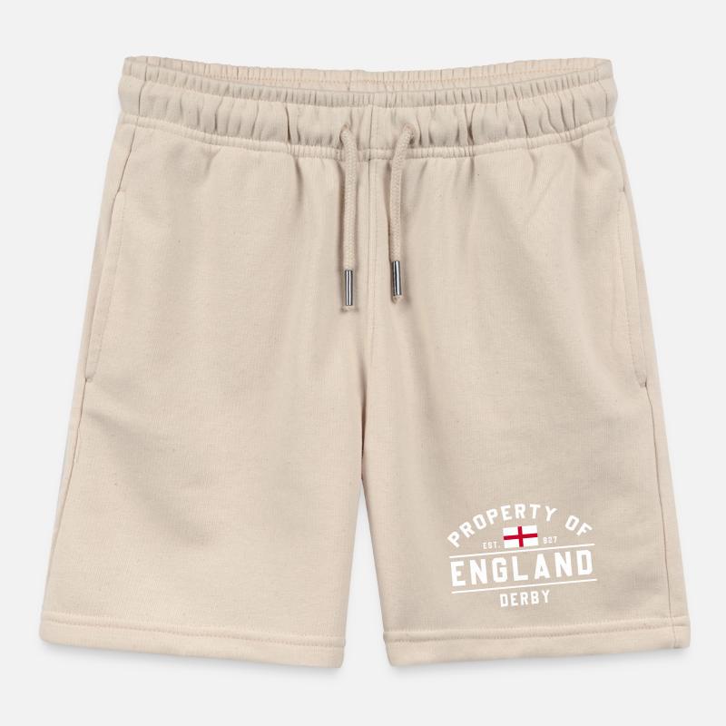 England Flag Derby Pattern Kids Organic Sweat Shorts by Stanley/Stella