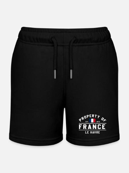 De France Le Havre Marque - Short de jogging enfant bio Stanley/Stella - noir