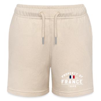 French Real Estate Tours - Kids Organic Sweat Shorts by Stanley/Stella - soft Ecru - Front