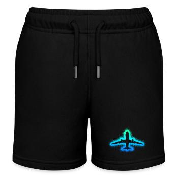 Flugzeug Flieger Kinder Jungen Herren Pilot - Kinder Organic Joggingshorts Mini Bolter von Stanley/Stella - Schwarz - Vorne
