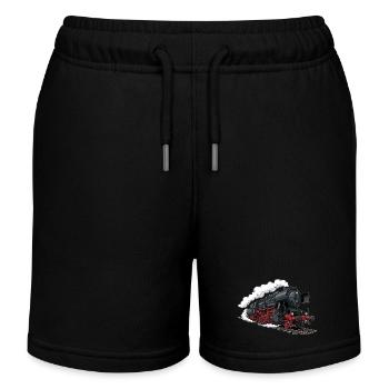 Dampf-Lokomotive 52 8154 - Kinder Organic Joggingshorts Mini Bolter von Stanley/Stella - Schwarz - Vorne