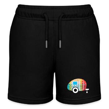 Caravan Wohnwagen Stoff Textil Camping Camper Fan - Kinder Organic Joggingshorts Mini Bolter von Stanley/Stella - Schwarz - Vorne