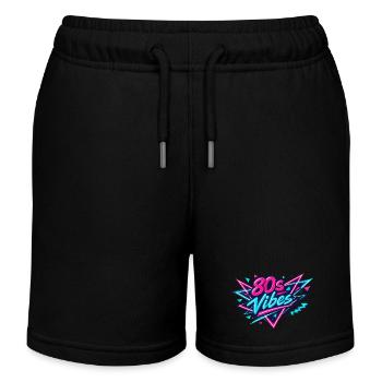 80s Vibes Neon Retro - Kids Organic Sweat Shorts by Stanley/Stella - black - Front