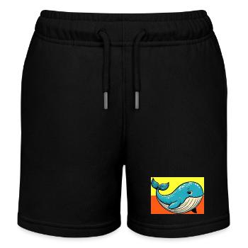 whale - Kids Organic Sweat Shorts by Stanley/Stella - black - Front