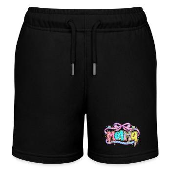 Cadeau Maman : Visuel Mama Rétro et Paillettes - Short de jogging enfant bio Stanley/Stella - noir - Devant