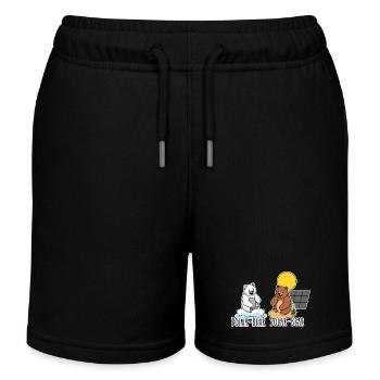 Polar Bär und Solar Bär - Bären Solar PV Anlage - Kinder Organic Joggingshorts Mini Bolter von Stanley/Stella - Schwarz - Vorne