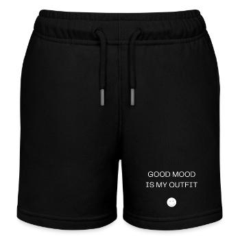 Good Mood Is My Outfit T-Shirt - Kinder Organic Joggingshorts Mini Bolter von Stanley/Stella - Schwarz - Vorne