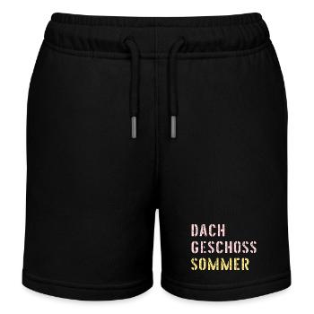 Dachgeschoss Sommer Hitze - Kinder Organic Joggingshorts Mini Bolter von Stanley/Stella - Schwarz - Vorne