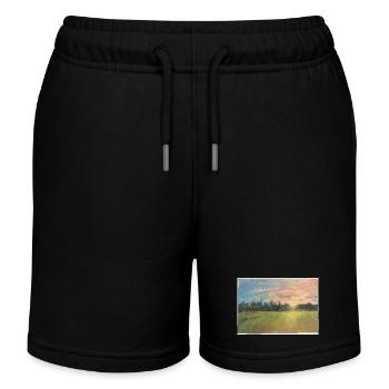 Prairie au coucher du soleil - Short de jogging enfant bio Stanley/Stella - noir - Devant