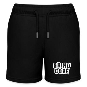Grindcore Distressed Text - Kids Organic Sweat Shorts by Stanley/Stella - black - Front