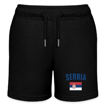 Serbien Flagge - Kinder Organic Joggingshorts Mini Bolter von Stanley/Stella - Schwarz - Vorne