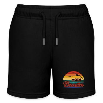 Moin Basin with Seagull in Retro Style Bansin - Kids Organic Sweat Shorts by Stanley/Stella - black - Front