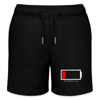 Battery low - Kids Organic Sweat Shorts by Stanley/Stella - black - Front