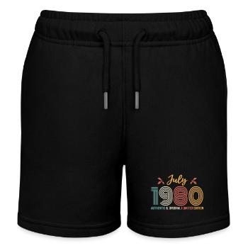 Juillet 1980 anniversaire Juillet 1980 Juillet - Short de jogging enfant bio Stanley/Stella - noir - Devant