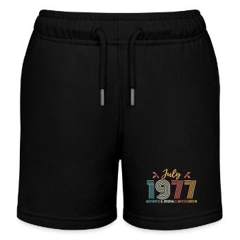 Juli 1977 Geburtstag Juli 1977 Juli - Kinder Organic Joggingshorts Mini Bolter von Stanley/Stella - Schwarz - Vorne