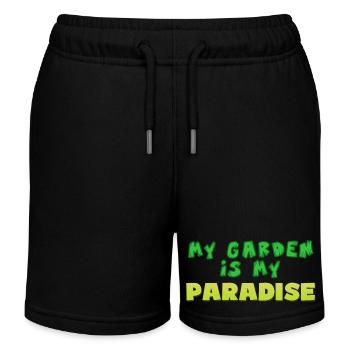 garden, my garden is my paradise - Garten Paradis - Kinder Organic Joggingshorts Mini Bolter von Stanley/Stella - Schwarz - Vorne