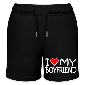 I love my boyfriend - Kids Organic Sweat Shorts by Stanley/Stella - black - Front