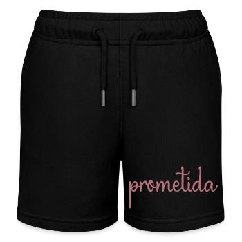 Prometida Fiancée Engagement Wedding Bride To Be - Kids Organic Sweat Shorts by Stanley/Stella - black - Front