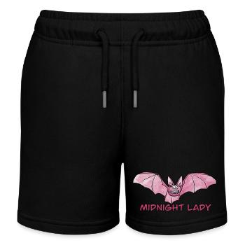 Midnight Lady / Bat / Baby / Gothic / Night - Kids Organic Sweat Shorts by Stanley/Stella - black - Front