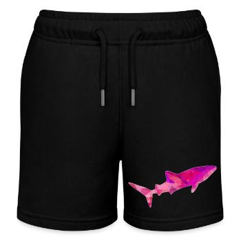 Walhai lila rot - Kinder Organic Joggingshorts Mini Bolter von Stanley/Stella - Schwarz - Vorne