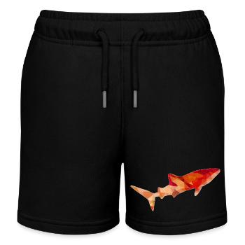 Whale shark red gold - Kids Organic Sweat Shorts by Stanley/Stella - black - Front