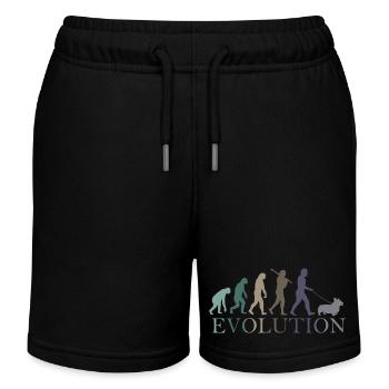 THE EVOLUTION OF THE CORGA - Kids Organic Sweat Shorts by Stanley/Stella - black - Front